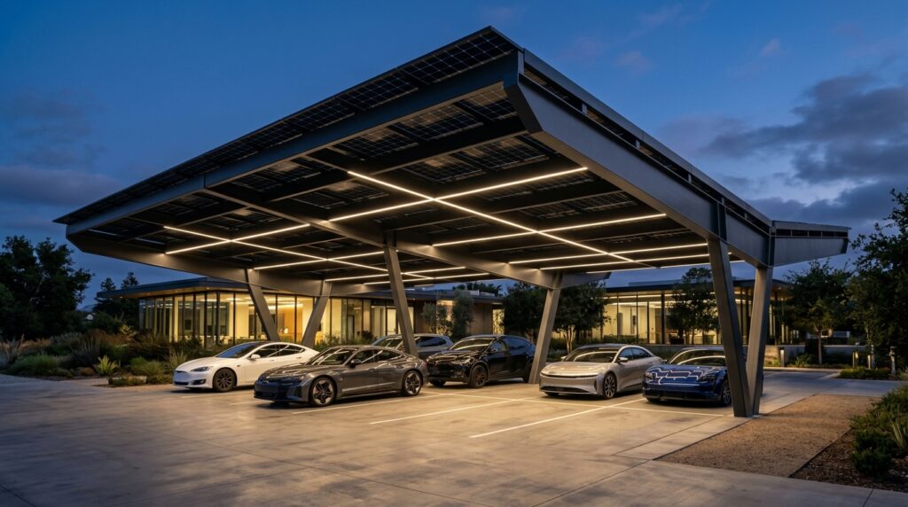 futuristic carport with solar glass 202606152142