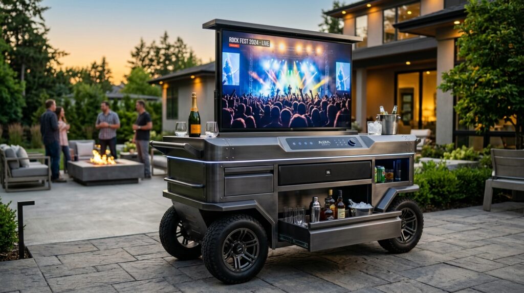 futuristic cart with rising screen 202606181147