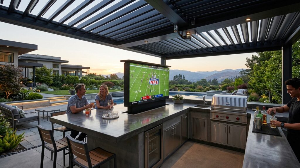 futuristic kitchen bar televisio… 202606181106