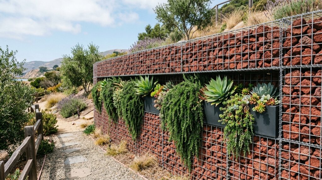gabion wall with planting boxes 202606121127