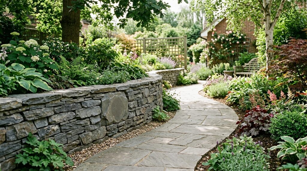 Hidden Outdoor Bluetooth Speaker Rocks for Disappearing Audio garden path with speaker rock 202606101226
