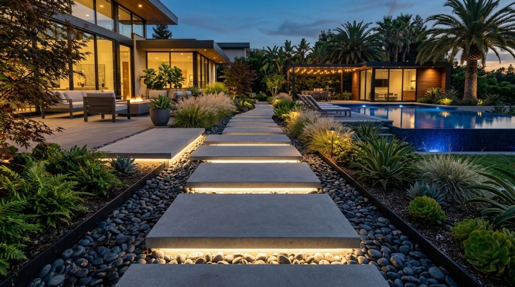 garden walkway connecting patio … 202606141234