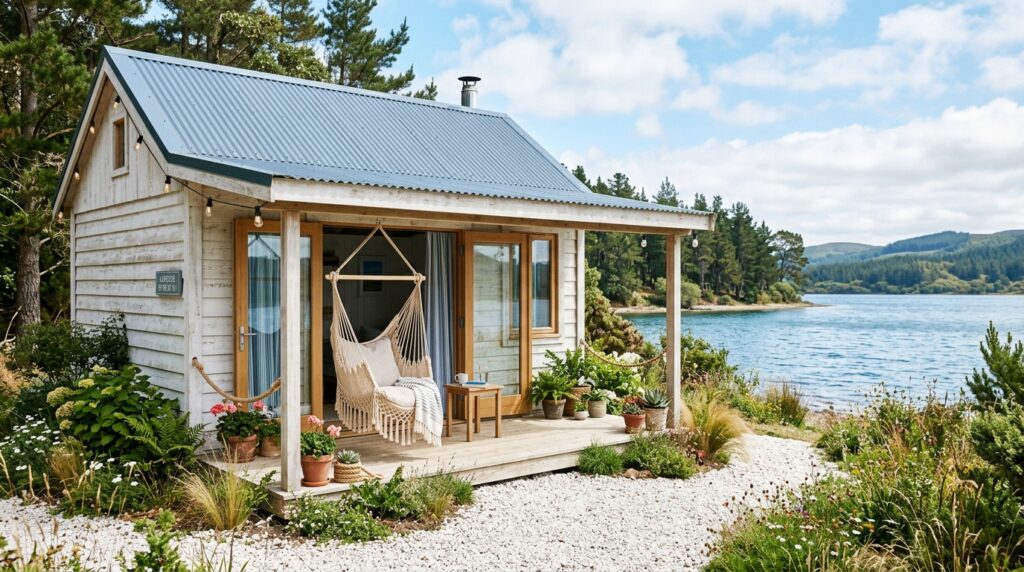 Luxury Glamping Cabins Tucked Safely into Large Backyard Edges glamping cabin with macrame swing 202606141431