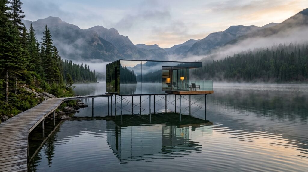 guest pod over mountain lake 202606131035