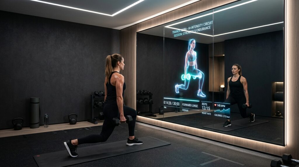 gym pod with holographic trainer… 202606130730