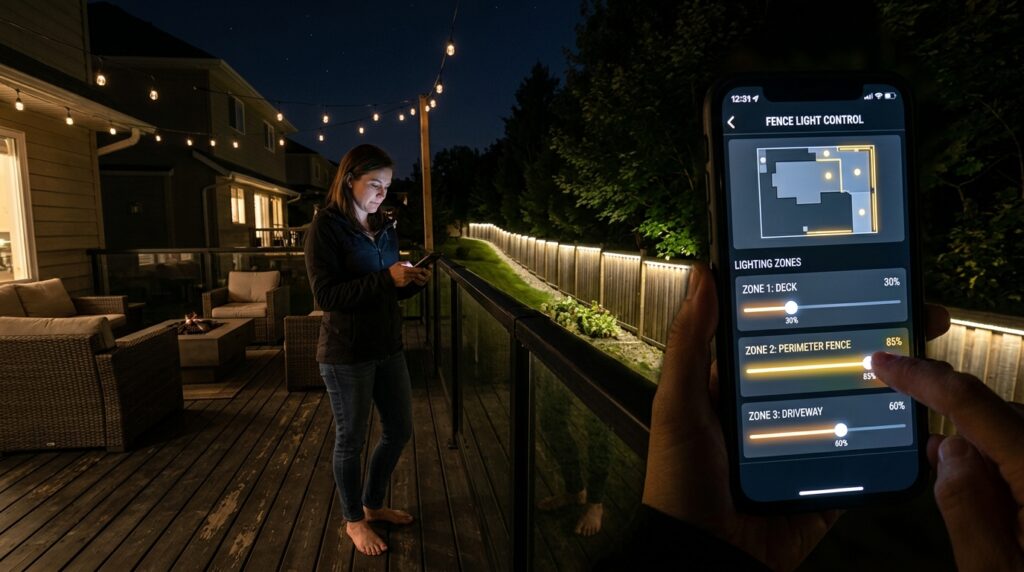 homeowner adjusting fence lighti… 202606111441