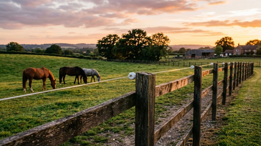 horse pasture boundary golden hour 202606120403