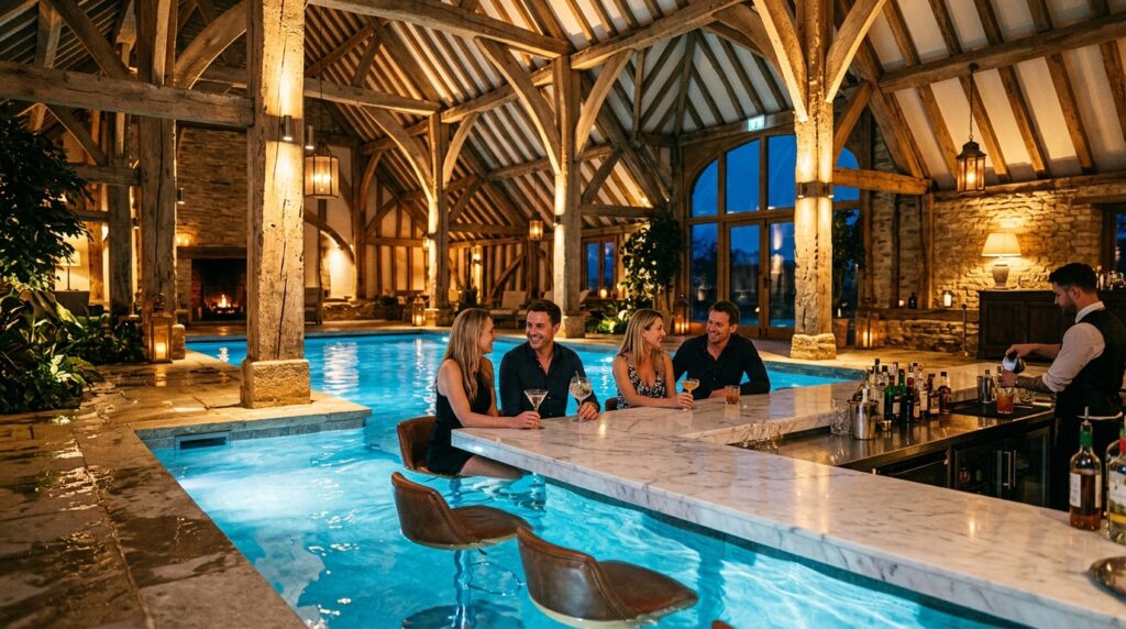 indoor barn pool sunken dry bar 202606130902
