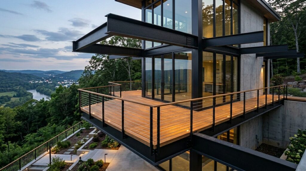 Cantilevered Balconies Wrapping Around Architectural Masterpieces industrial chic architecture bal… 202606132112