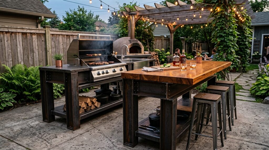 industrial kitchen island with s… 202606161401