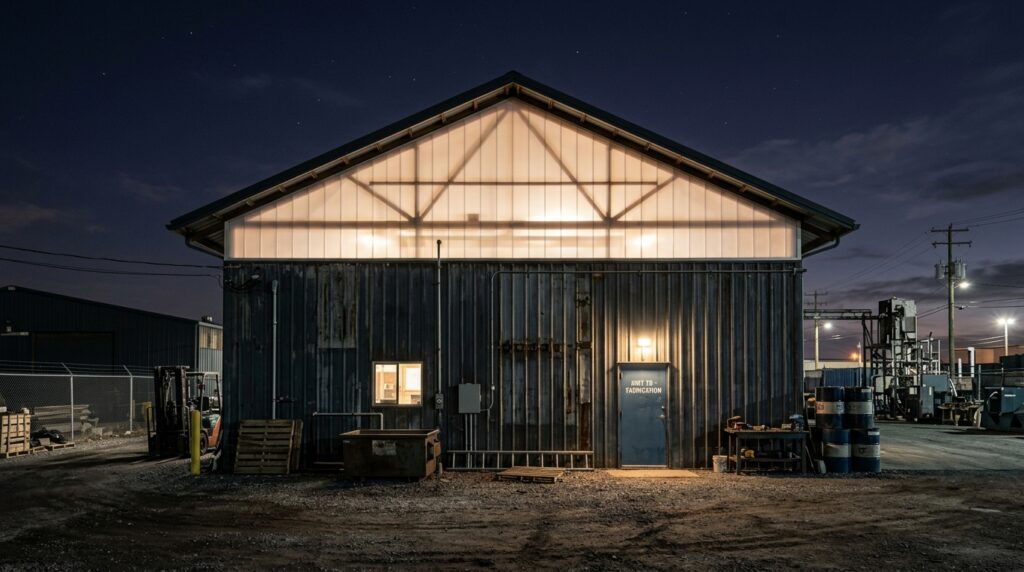 industrial outbuilding with poly… 202606131151