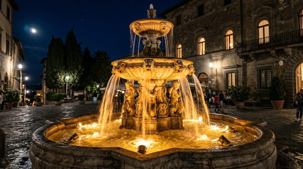 italianate fountain illuminated … 202606101305