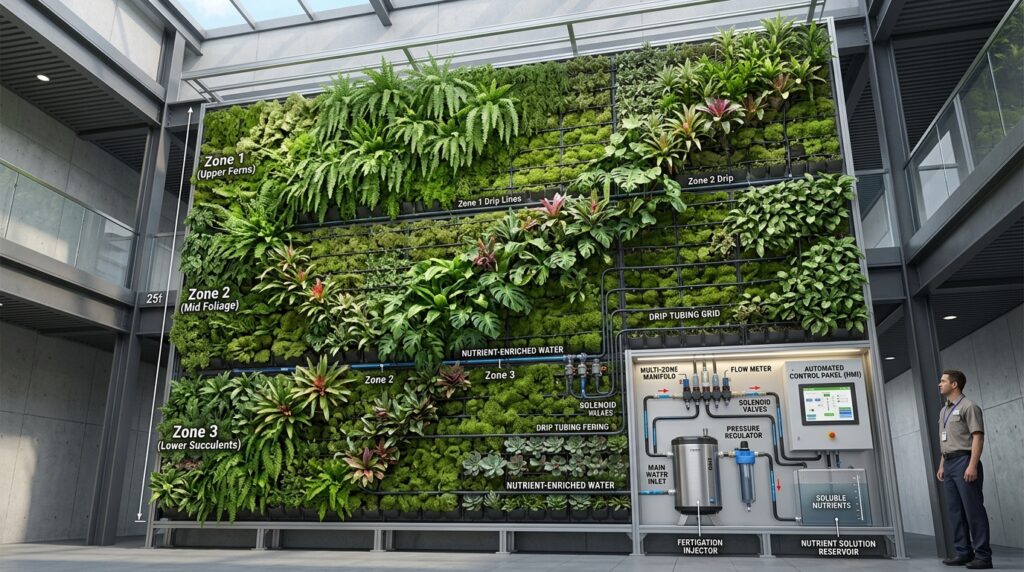 living green wall irrigation system 202606121051