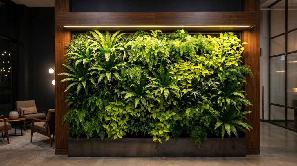 living wall with ferns pothos 202606121049