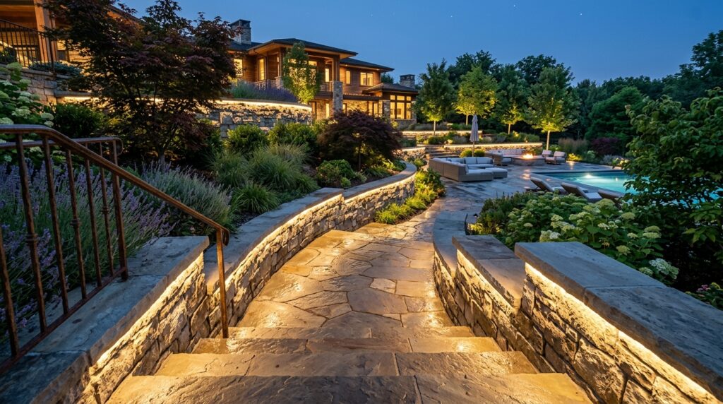 luxury backyard with flagstone path 202606141241