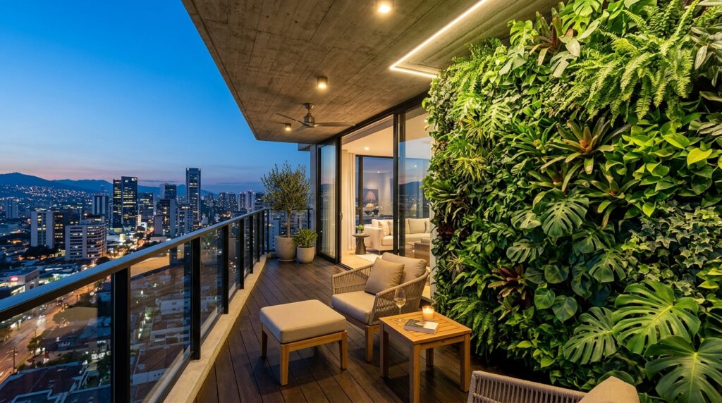 Modern Outdoor Balcony Designs For Luxury Urban Living luxury balcony with green plant 202606070739