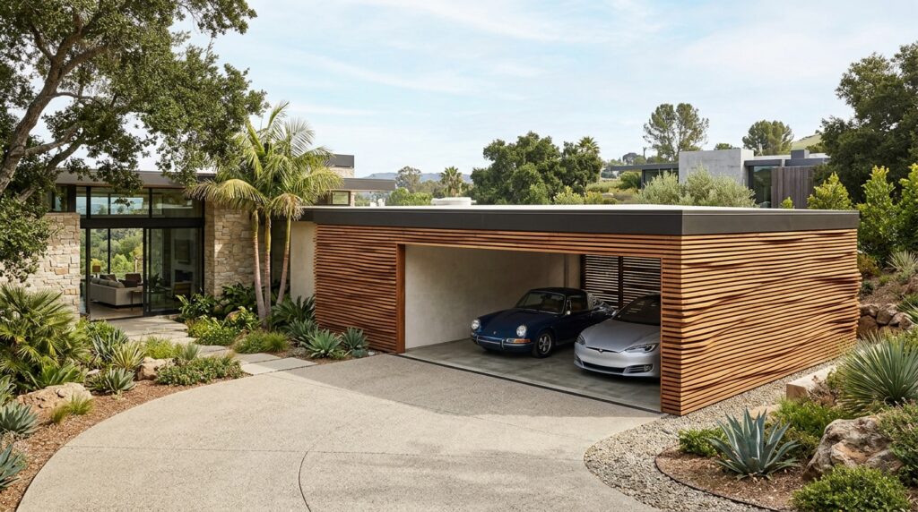 luxury estate carport teak slats 202606161100