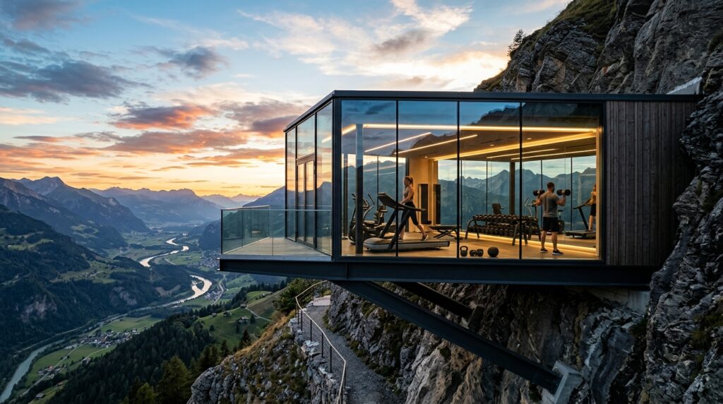 luxury gym pod cantilevered hill… 202606130730