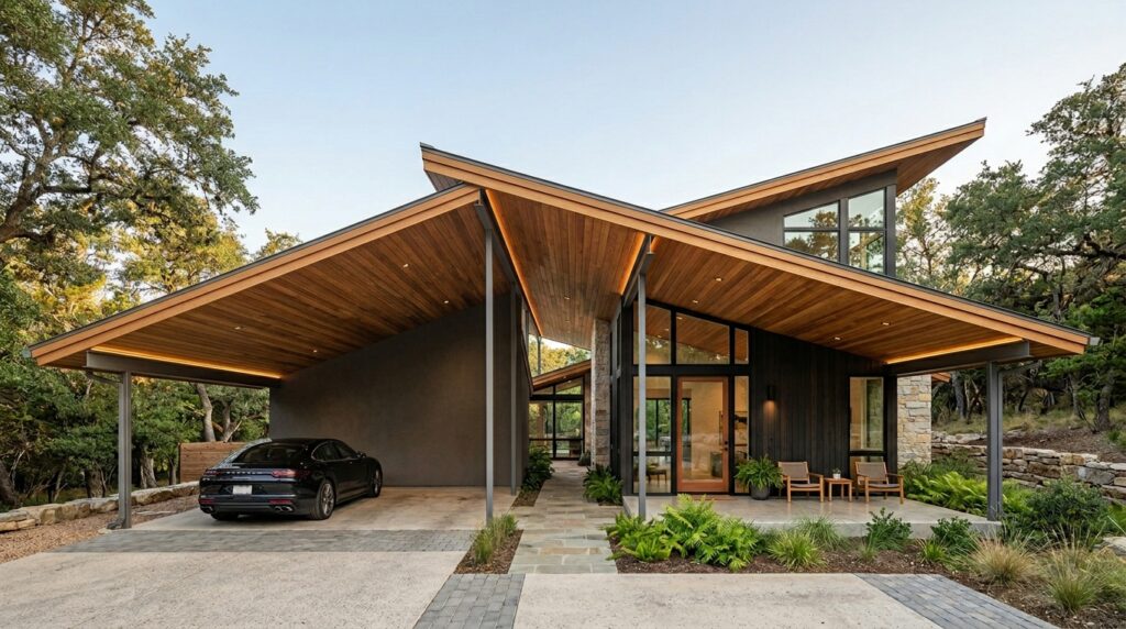 luxury home breezeway carport cedar 202606160910