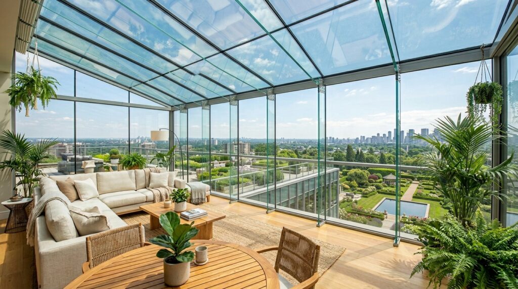 Sunroom and Solarium Ideas For Year-Round Luxury Living luxury penthouse solarium glass 202606052112