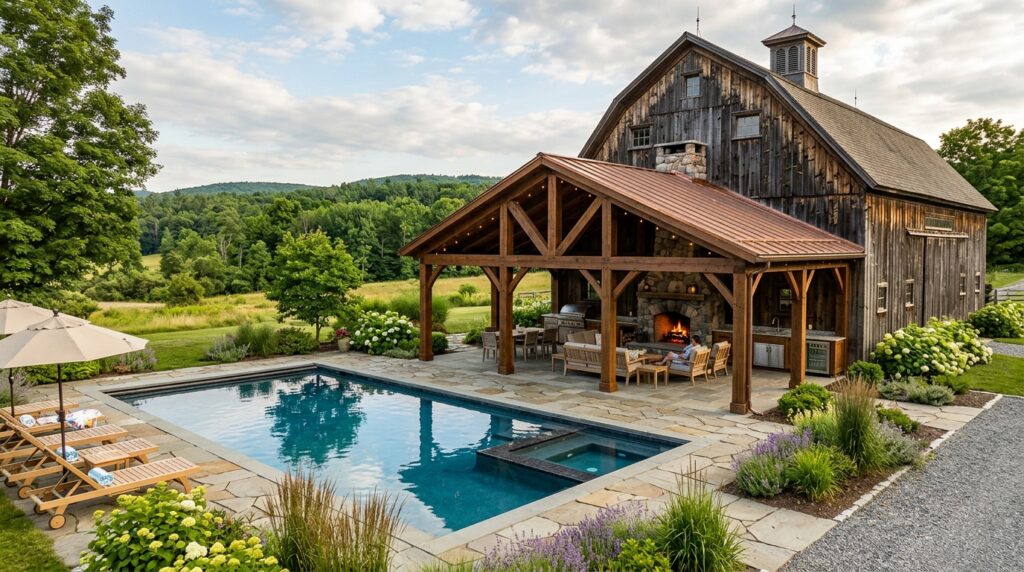 luxury pool next to barn 202606130901