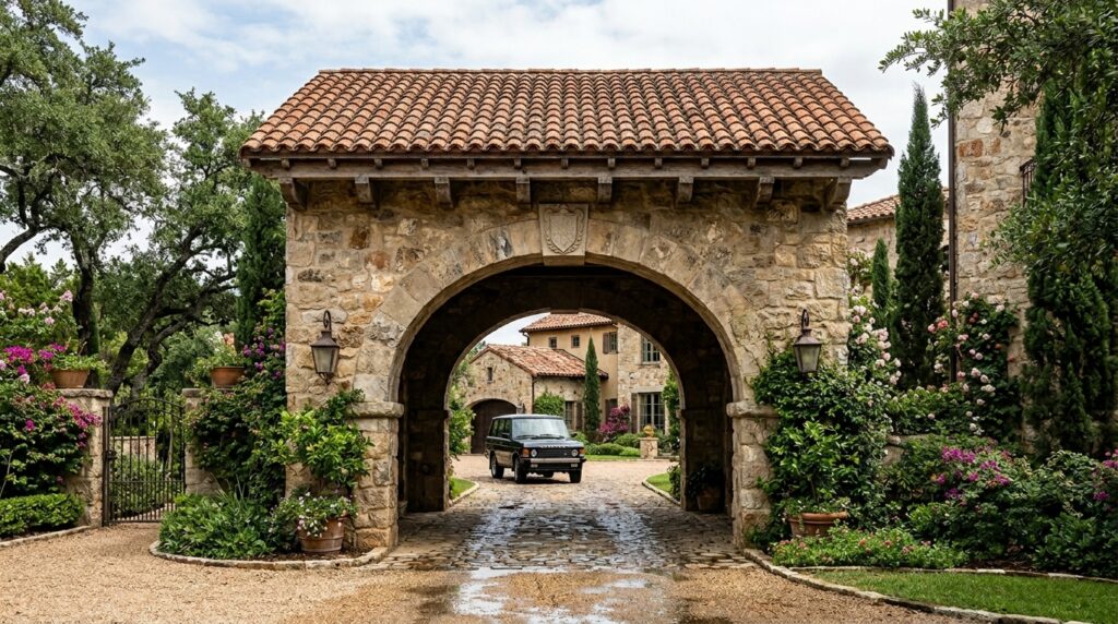 masonry archway with spanish tiles 202606131043