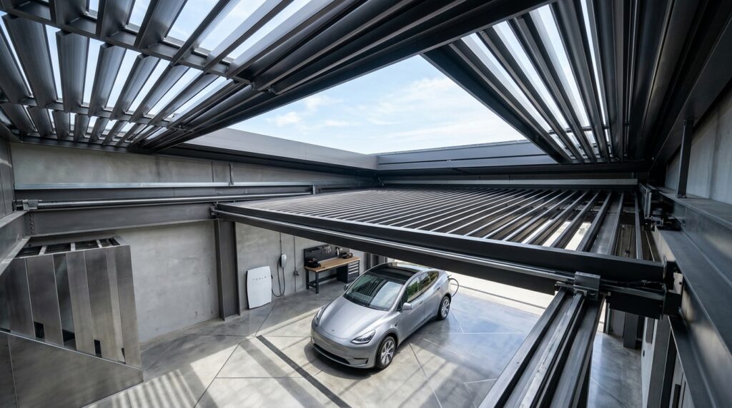 metallic roof opening vehicle bay 202606081648