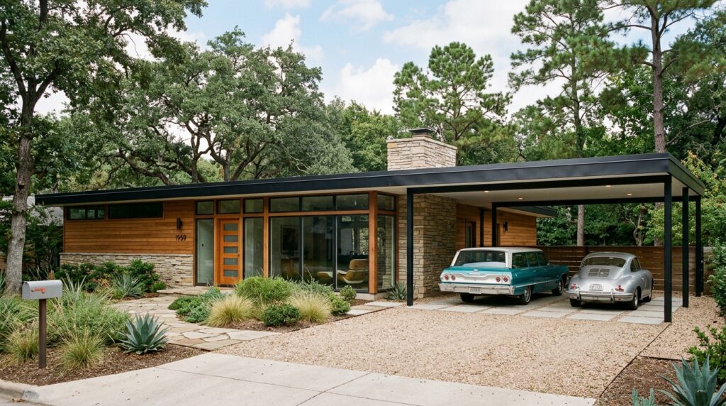 mid century modern home carport 202606152116