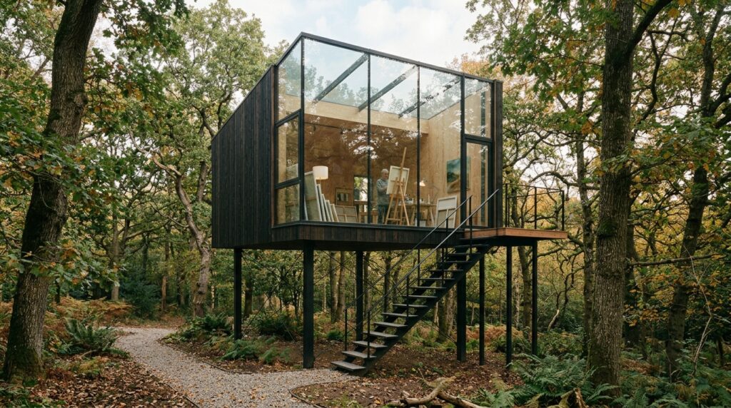minimalist art studio on stilts 202606131007