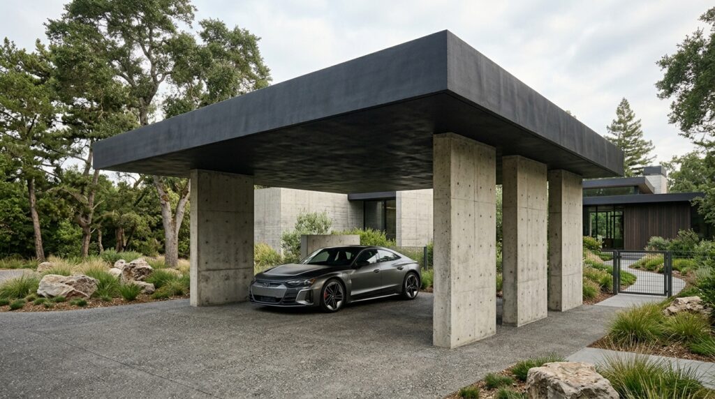 minimalist carport with concrete… 202606161018