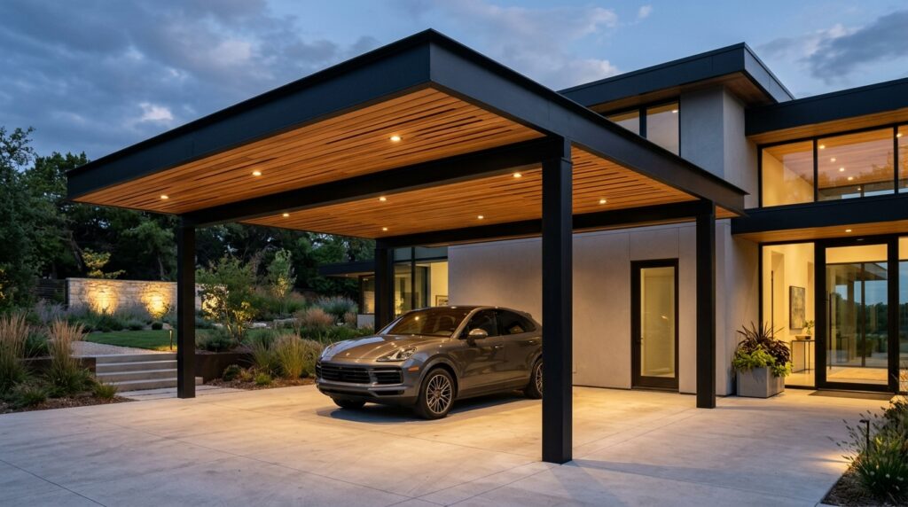Smart Carport Outdoor Ideas That Will Instantly Upgrade Your Home minimalist carport with wood cei… 202606061802