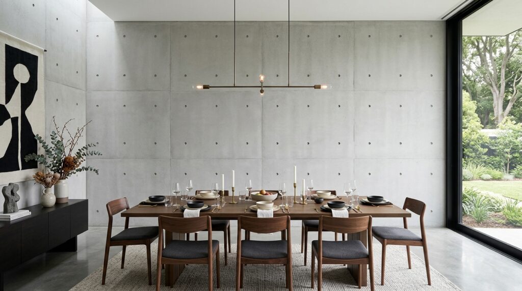 minimalist dining room concrete … 202606131024