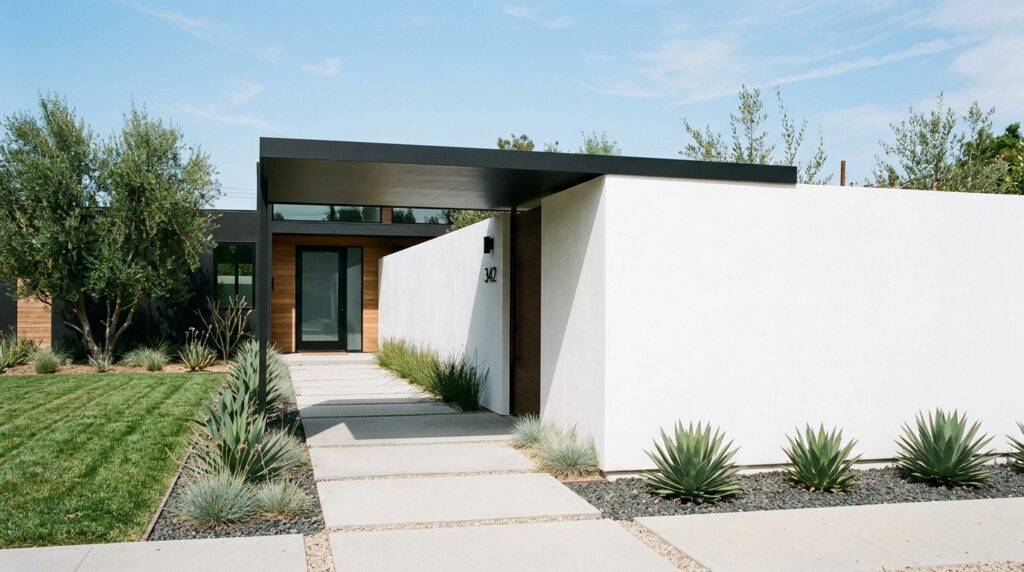 minimalist front yard canopy wall 202606152031