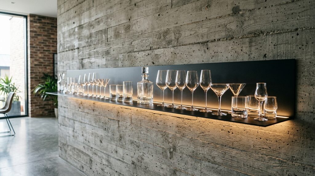 Modern Backyard Culinary Lounges Crafted for Ultra-Premium Hospitality minimalist metal shelf displayin… 202606081835