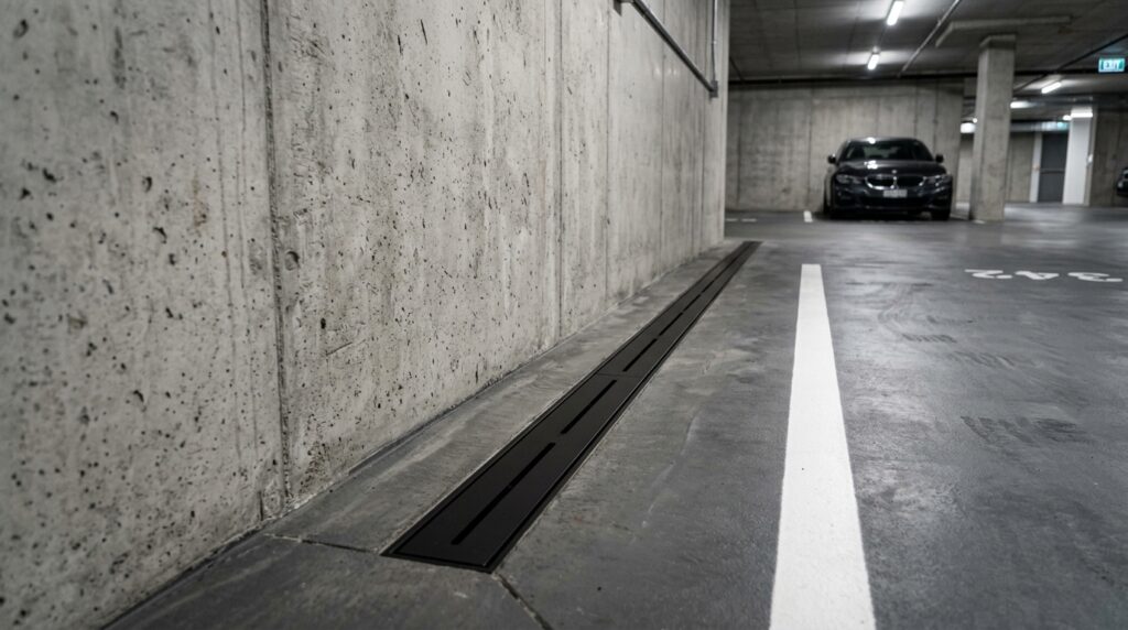 minimalist slot drain concrete wall 202606081427