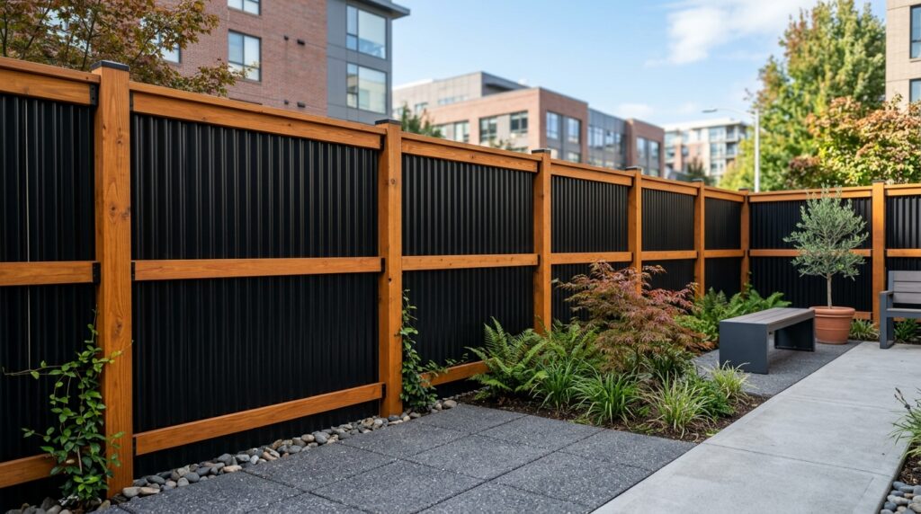 minimalist urban courtyard fence 202606111115