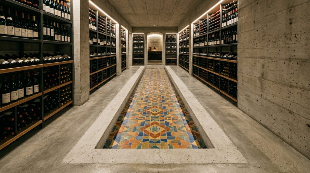 Luxury Subterranean Wine Caves and Private Tasting Vaults minimalist wine vault concrete b… 202606072242
