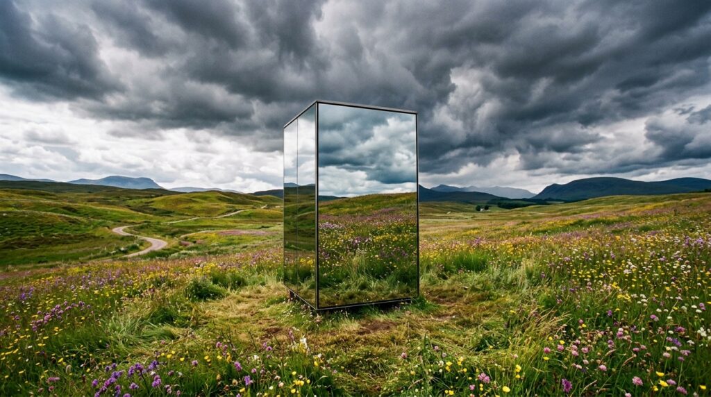 mirror pod in wildflower meadow 202606131036