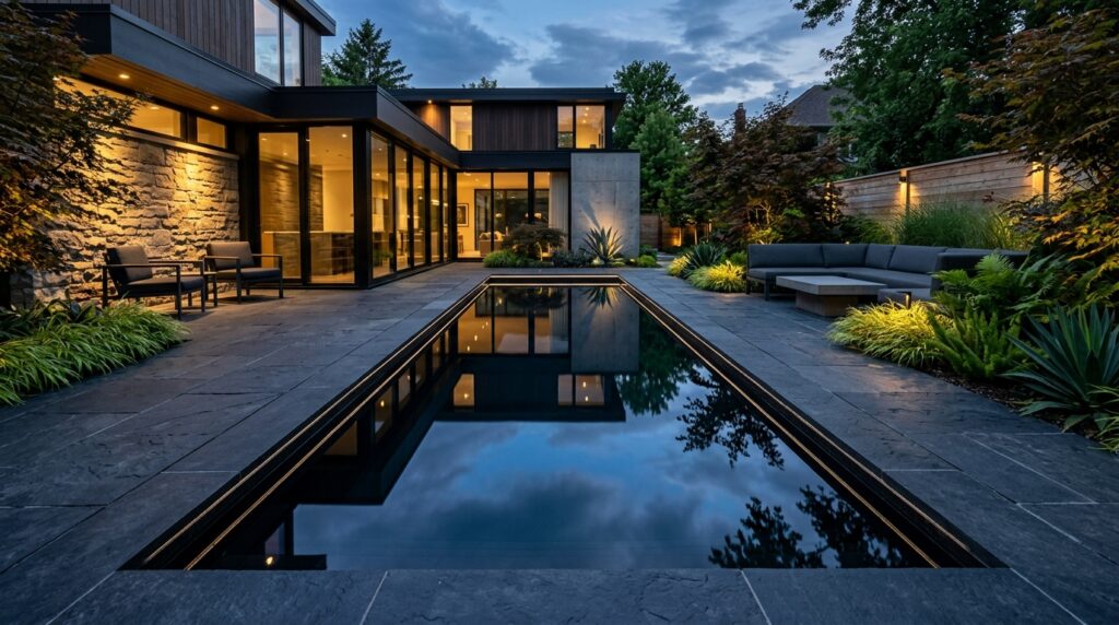 modern backyard with black plung… 202606141403