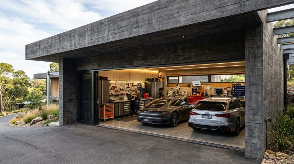 modern carport opens to workshop 202606160953