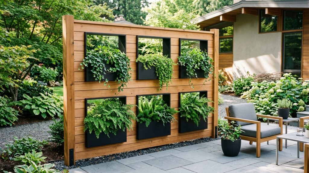 Horizontal Slatted Cedar Fences for a Clean Contemporary Look modern cedar screen planter boxes 202606121359