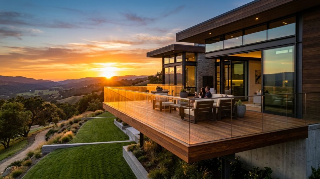 Raised Sun Decks Positioned Perfectly for Golden Hour Views modern estate sun deck cantilevered 202606141825