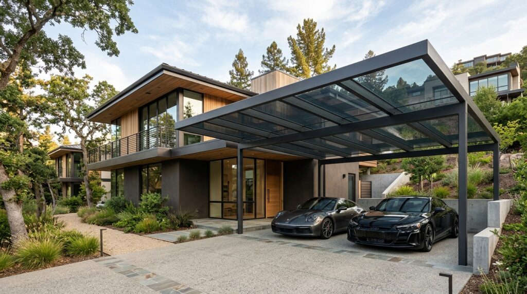modern home with glass carport 202606152117