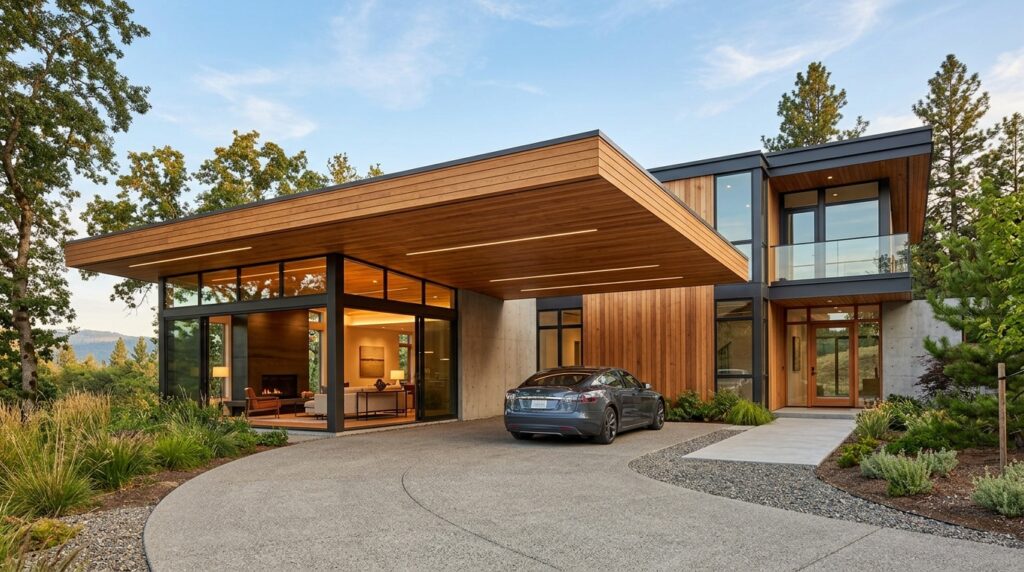 17 Cantilevered Carport Concepts for a Post-Free Entryway modern house cantilevered carpor… 202606151955