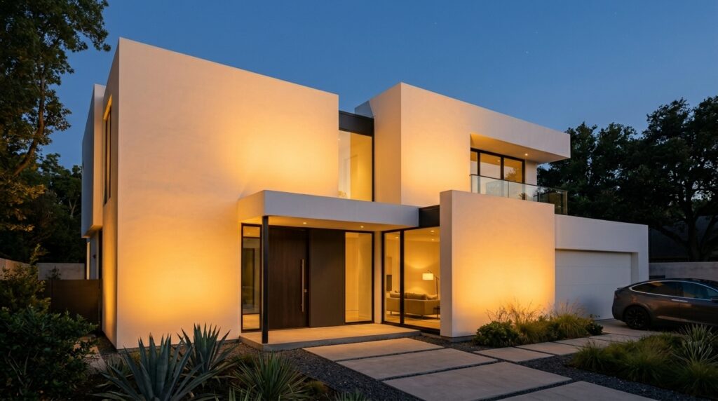 modern house facade white stucco 202606102313
