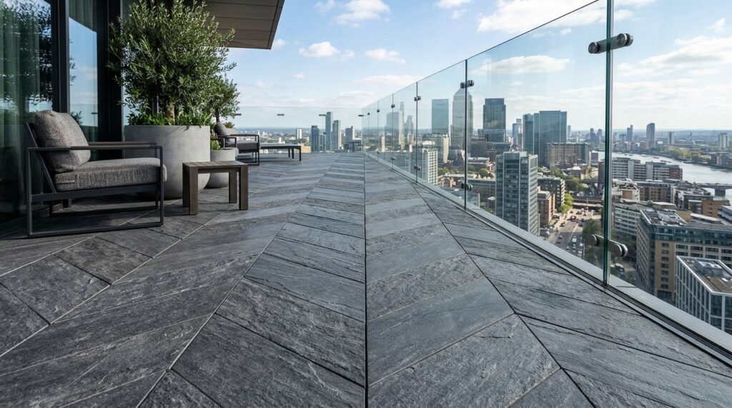 modern sky deck chevron pattern 202606081337