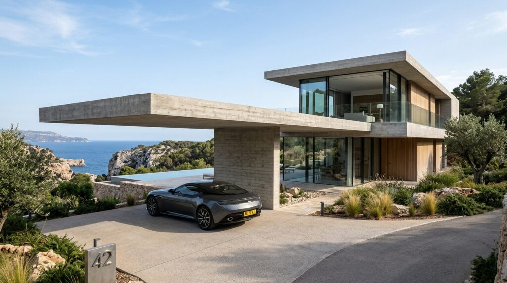 modern villa with floating carport 202606152116