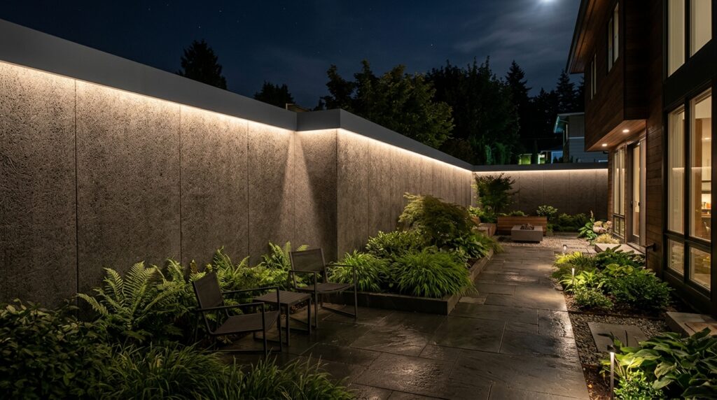 nighttime view modern backyard c… 202606111221