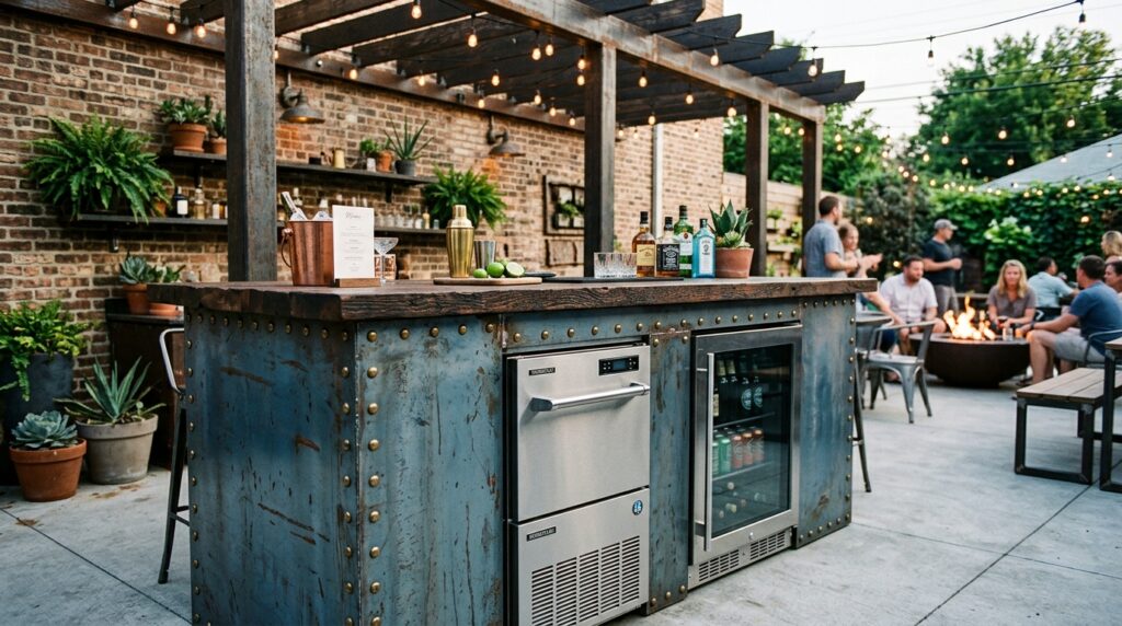 Under-Counter Beverage Center Setups Perfect for Summer Parties outdoor bar with steel plates 202606181738