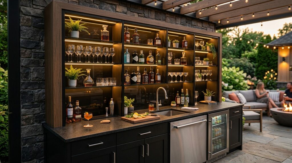 outdoor kitchen backbar shelving… 202606100919